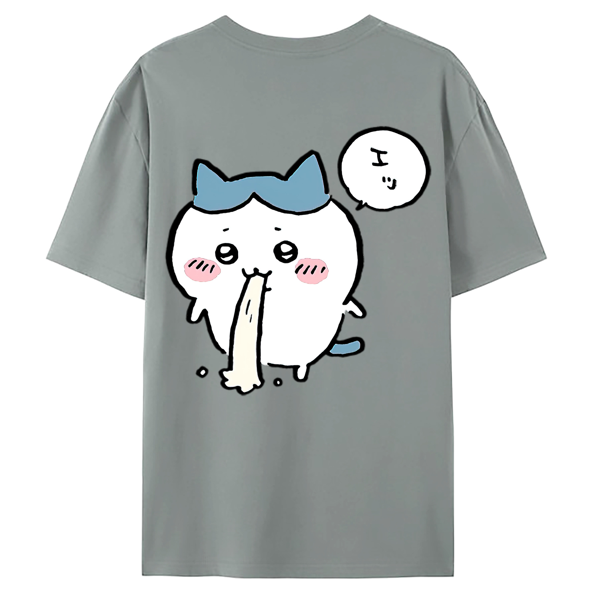 （画像用） ちいかわ ハチワレ Chii-kawa hachiware 綿100％ メンズ半袖Tシャツ（バックプリント） 通気性
